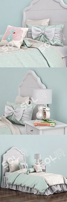 Juliette Twin Bed with Nightstand 3D model image 2