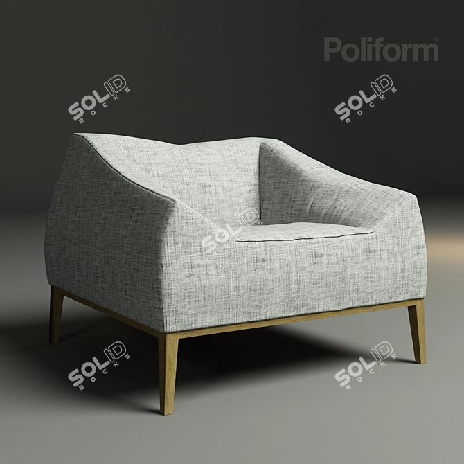 Elegant Carmel Armchair by Poliform 3D model image 1