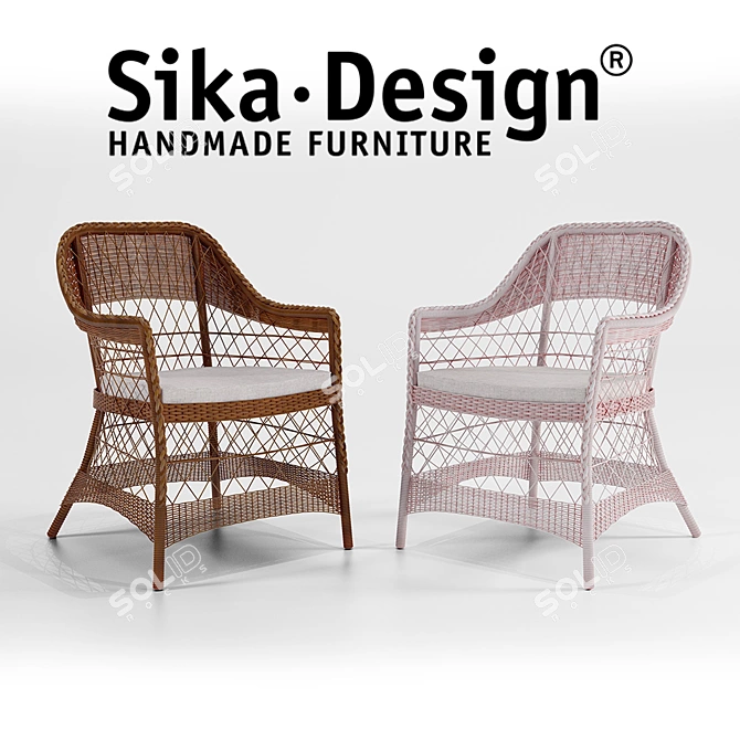 Elegant SIKA-DESIGN Chair & Table 3D model image 2