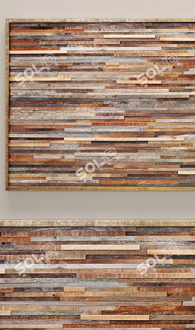  Rustic Wooden Wall Decor 3D model image 2