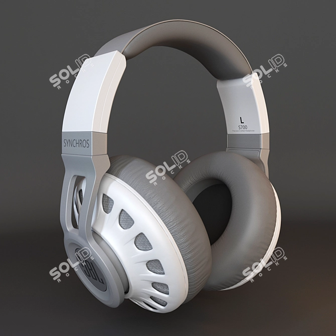 JBL Synchros S700: Wired Headphones with 50mm Dynamic Drivers & Leather Headband 3D model image 1