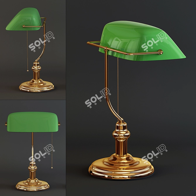 Elegant Glass Table Lamp 3D model image 1