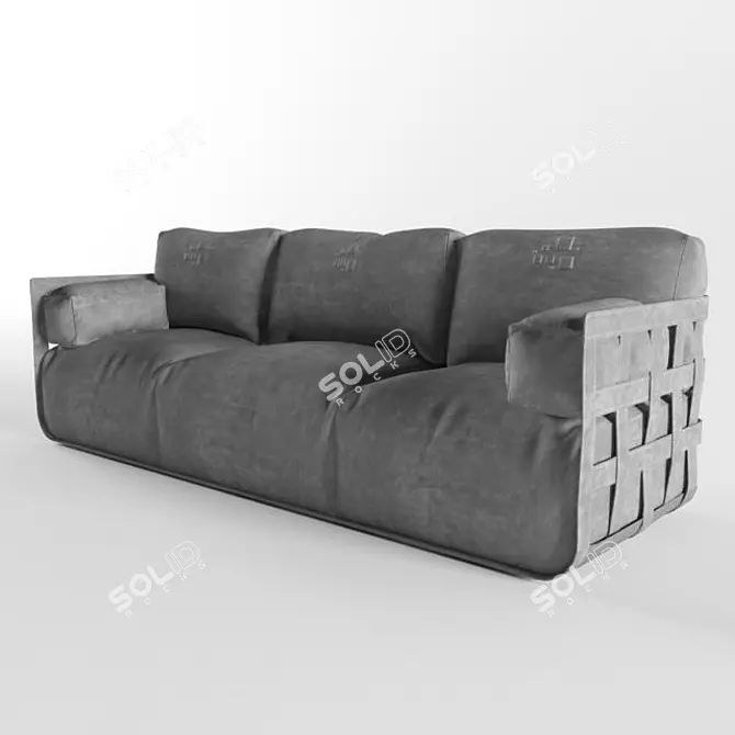 Italian Sofa: Rugiano Braid 3D model image 1