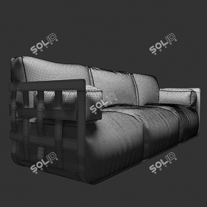 Italian Sofa: Rugiano Braid 3D model image 2