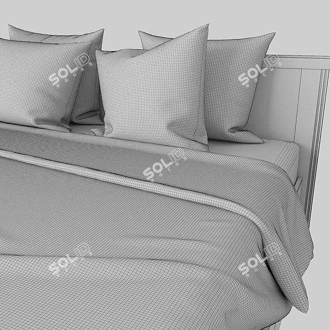 Modern Bed with Side Tables - IKEA BRUSALI 3D model image 3