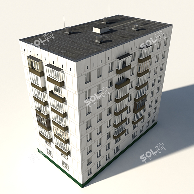 Moscow's Iconic II-18 High-rise 3D model image 2