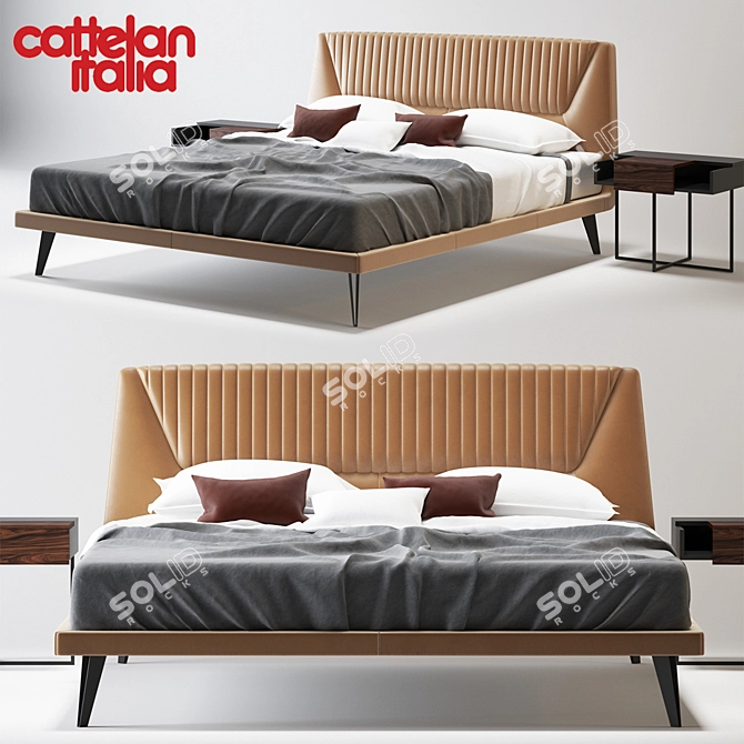 Luxury Italian Bed: Cattelan Amadeus 3D model image 1