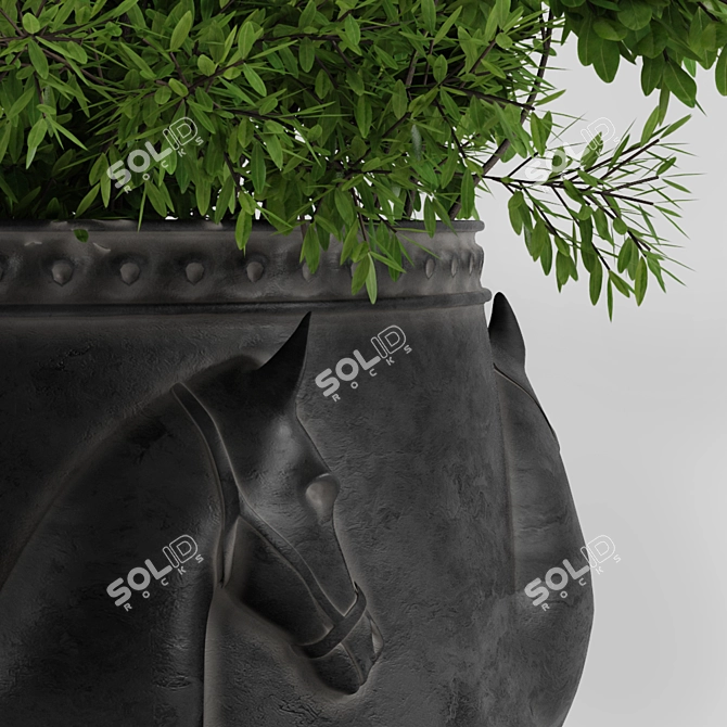 Lush Greenery in a Pot 3D model image 2