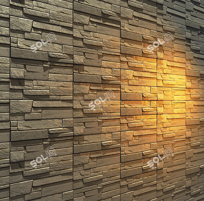 Elegant Decorative Rock Tiles 3D model image 1