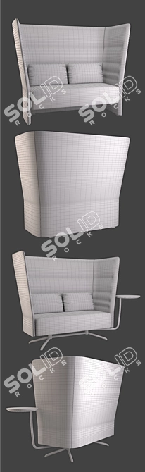 Modern High-Back Sofa: Sitland Cell128 3D model image 3