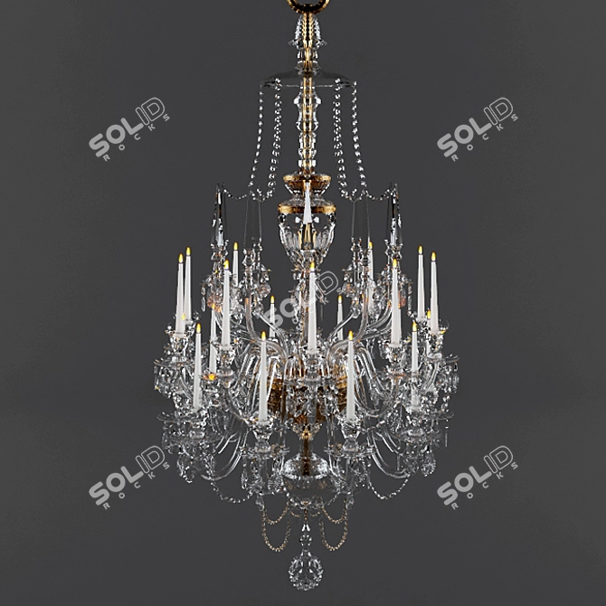 Antique English Chandelier: Clumber Park 1780 3D model image 1