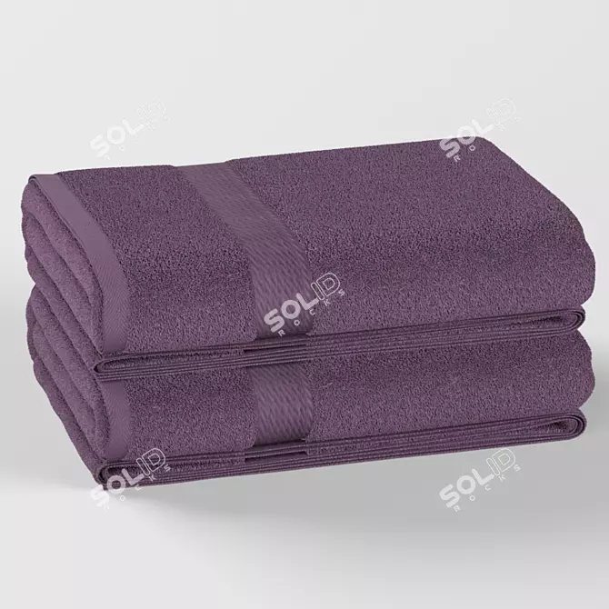 Luxurious Egyptian Cotton Towel 3D model image 2