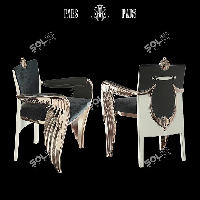 Golden-winged Armchair ART Pars 3D model image 1