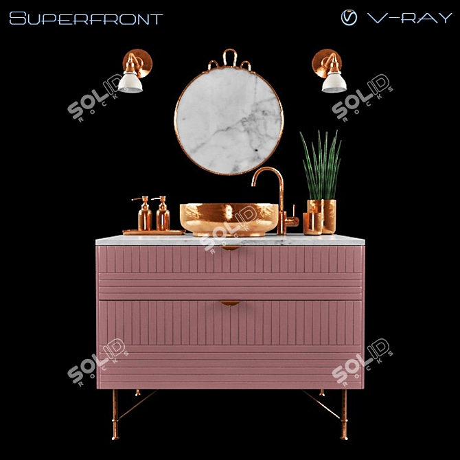 Modern Wash Basin with Decor: Superfront 3D model image 1