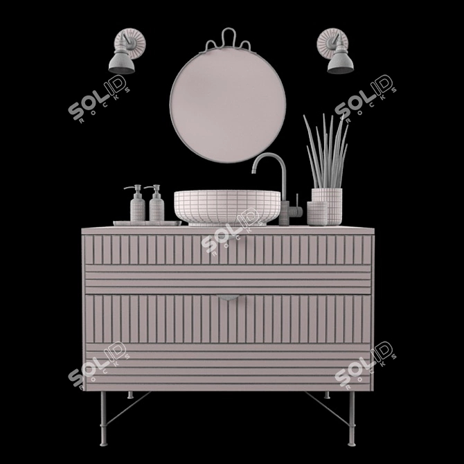 Modern Wash Basin with Decor: Superfront 3D model image 2