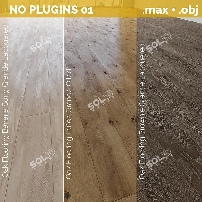 Barlinek Oak Parquet - 3 Types (No Plugins) 3D model image 1