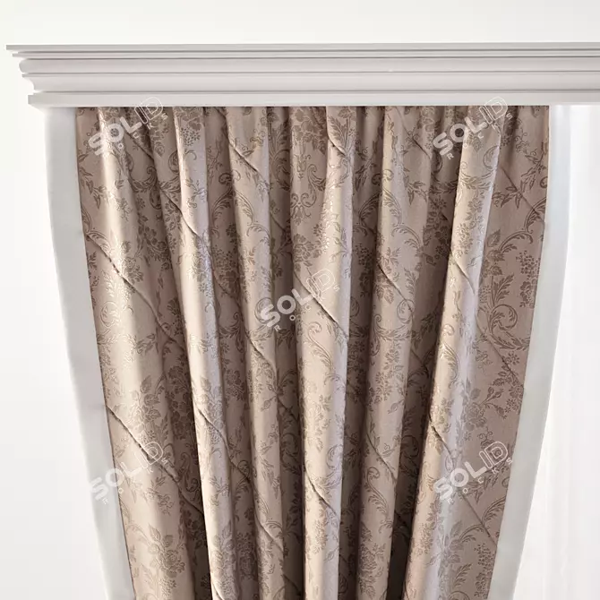 Elegant Drapery Set 3D model image 3