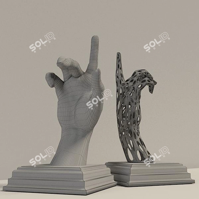 Elegant Hand Sculpture 3D model image 3