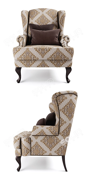 Classic Ethnic Armchair DUART Z45 3D model image 2