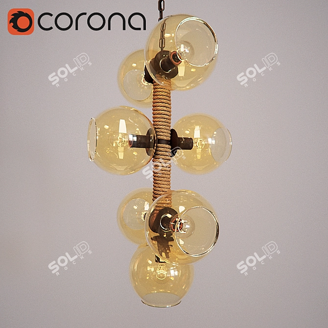 Industrial Loft Style Chandelier 3D model image 1