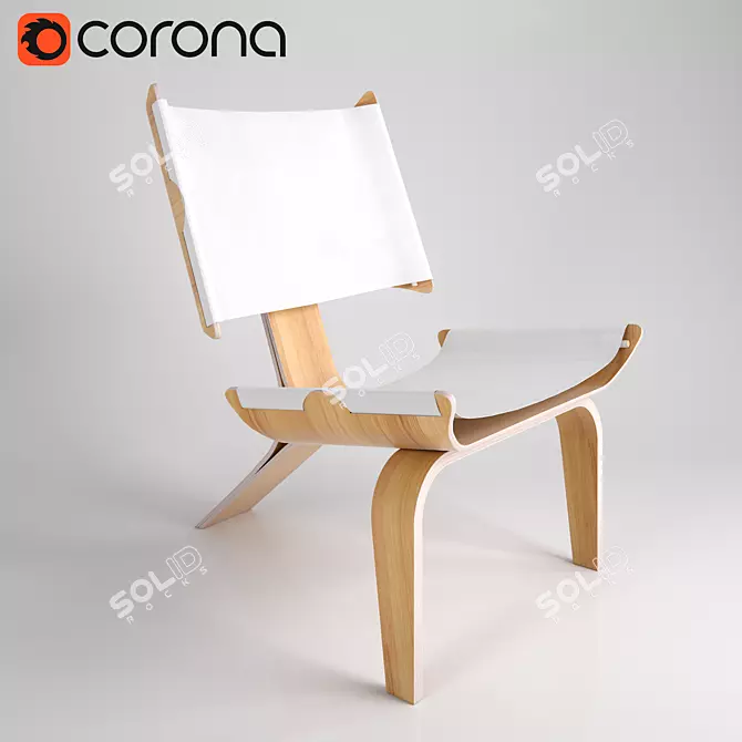 Curve Chair: Stylish and Comfortable 3D model image 1