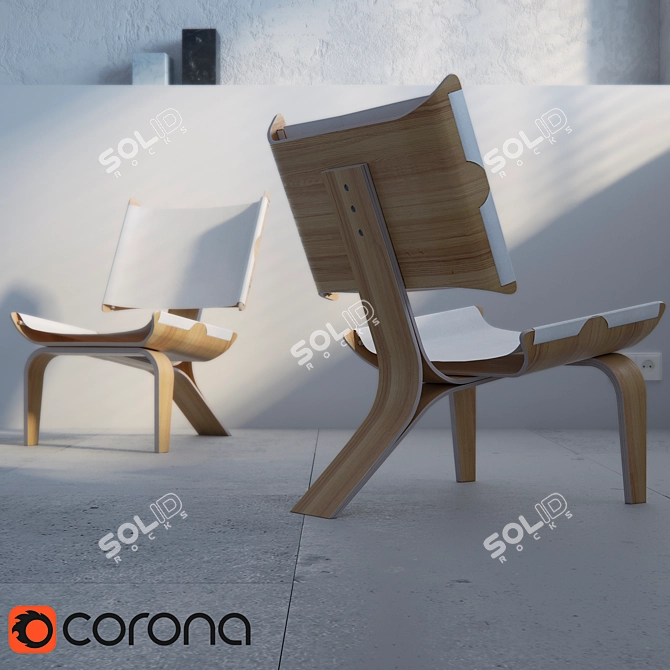 Curve Chair: Stylish and Comfortable 3D model image 3