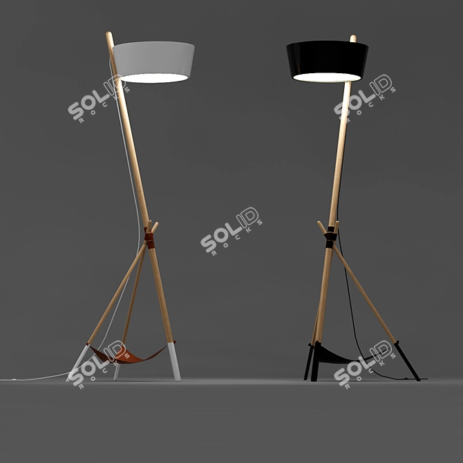 Modern Wooden Reading Lamp 3D model image 1