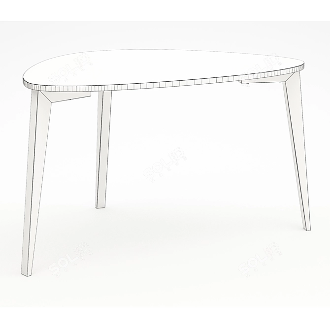 Title: Stylish Shell Dining Table 3D model image 3