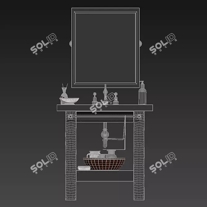 Elegant Abbott Sink Console 3D model image 3