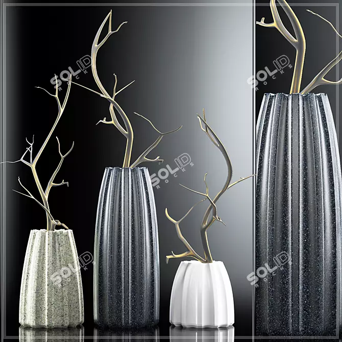 Contemporary Ceramic Vases 3D model image 1