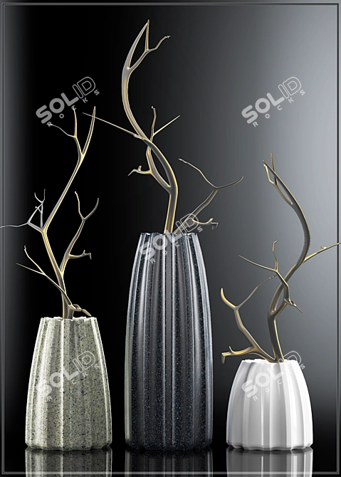 Contemporary Ceramic Vases 3D model image 2