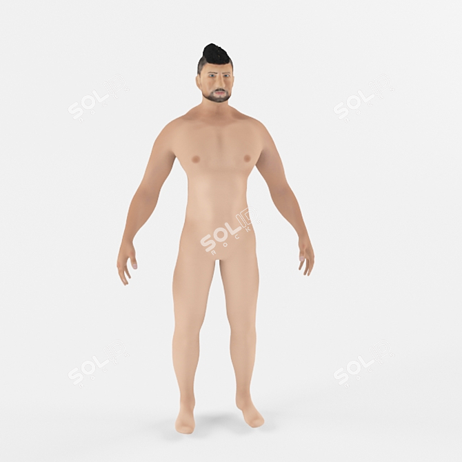 Virtual 35-year-old Man Model 3D model image 1