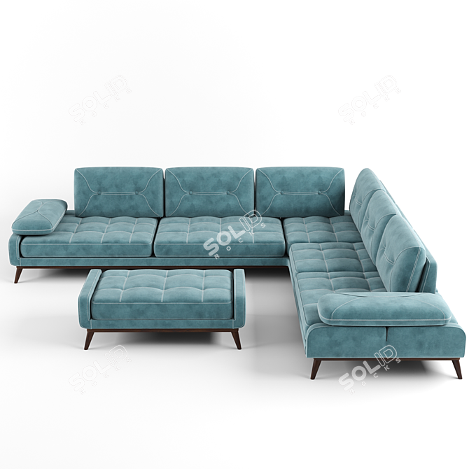 Nill's Pralin Sofa: Luxurious & Comfortable 3D model image 1