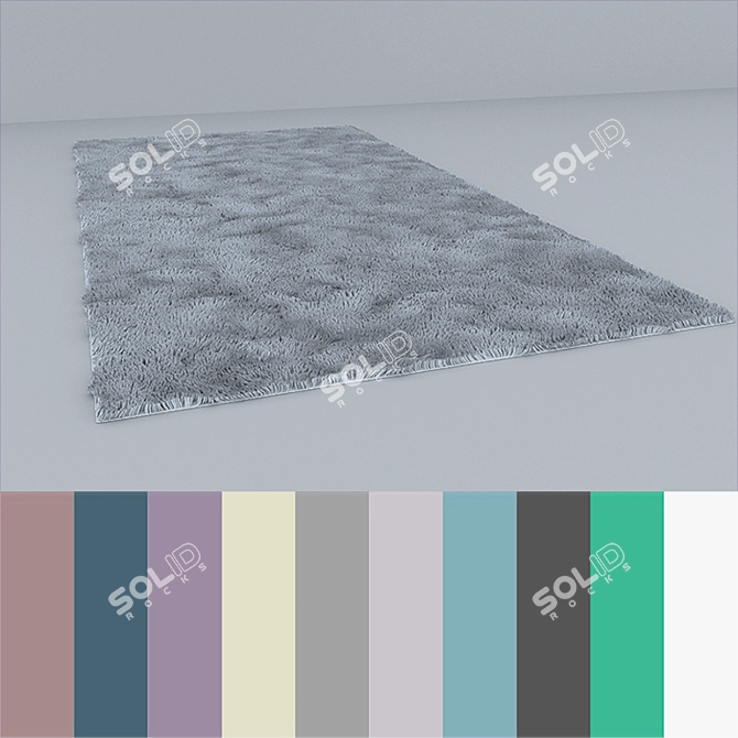 Soft Pastel Carpet Set - 10 Pieces 3D model image 1