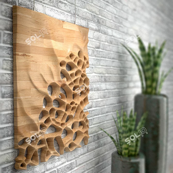 3D Carved Maple Wood Art 3D model image 2