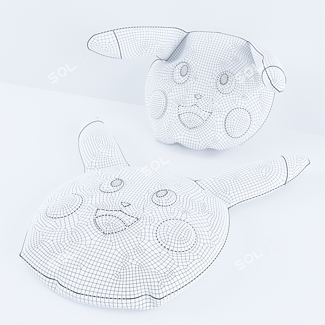 Pika-Pillow Duo: Perfect for Kids! 3D model image 3