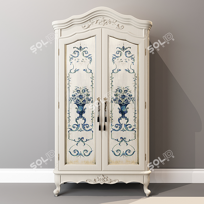 Vintage Chic Wardrobe 3D model image 1