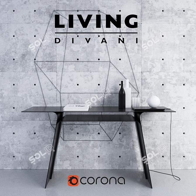 Elegant Living Divani Inari Console 3D model image 1