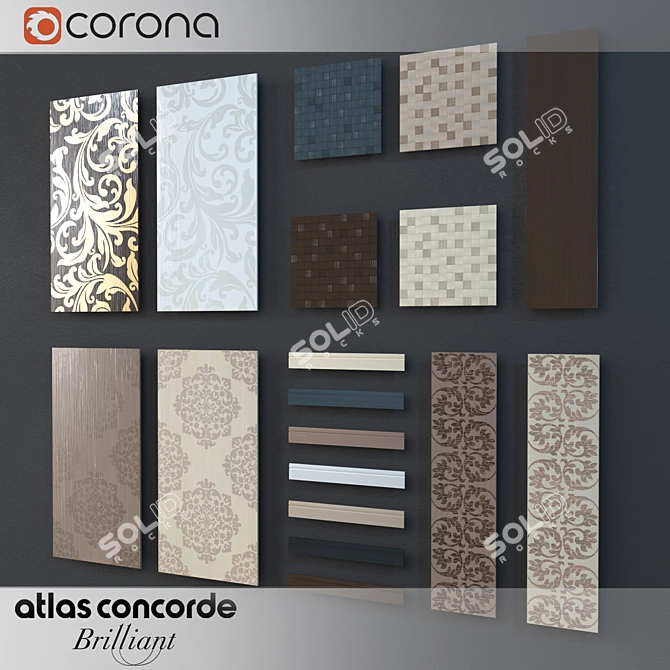Brilliant Wall Tiles: Stunning Collection 3D model image 1