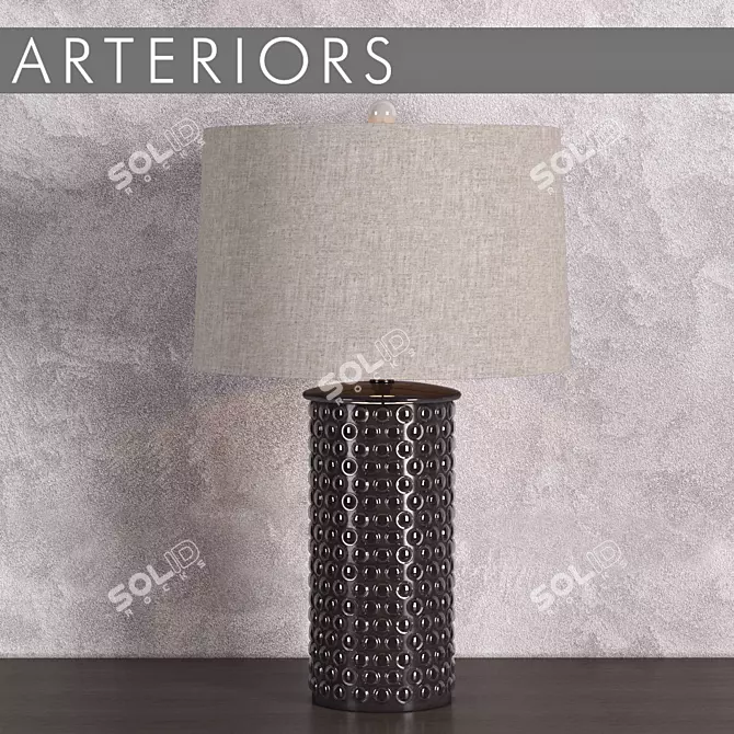 Charcoal Crackle Porcelain Lamp 3D model image 1