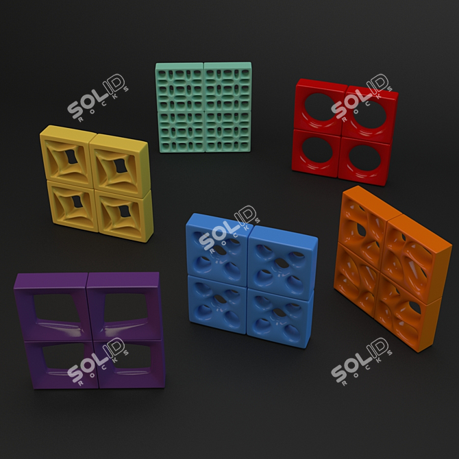 Brazilian Cobogos: Modern Wall Elements 3D model image 2