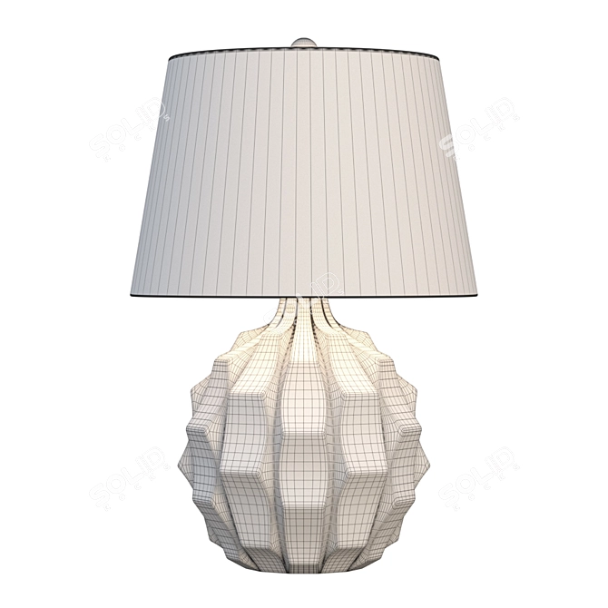 Title: White Ceramic Mid-Century Table Lamp 3D model image 2