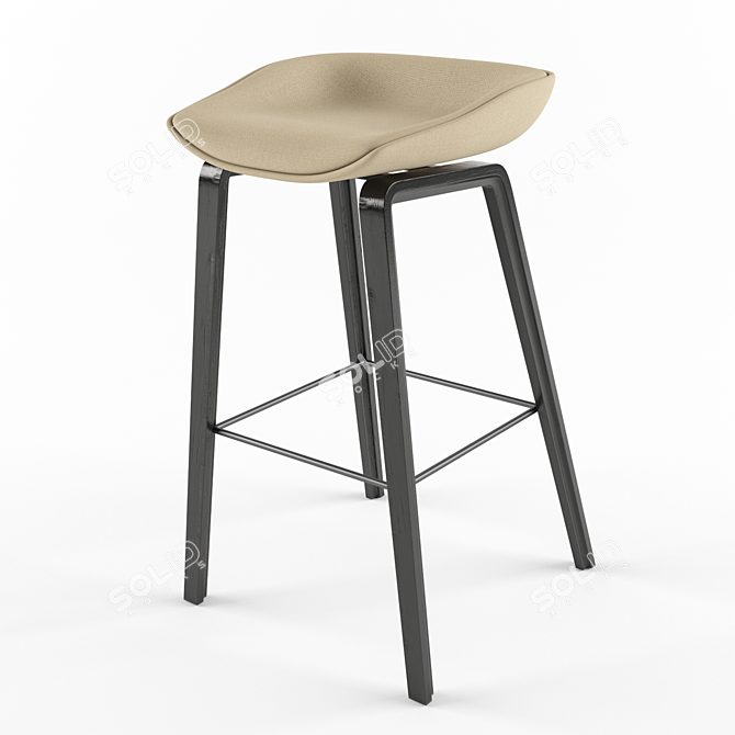 HAY AAS33 Upholstered Stool 3D model image 2