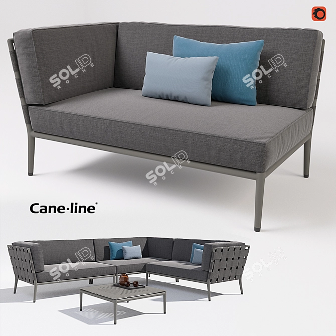 Modern Cane-line Conic Outdoor Set 3D model image 1