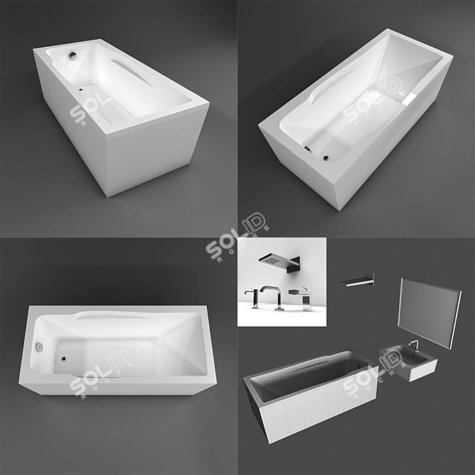 Luxury Bath Set: Colpa San Armida Optima - Kerasan Ego Sink 3D model image 3