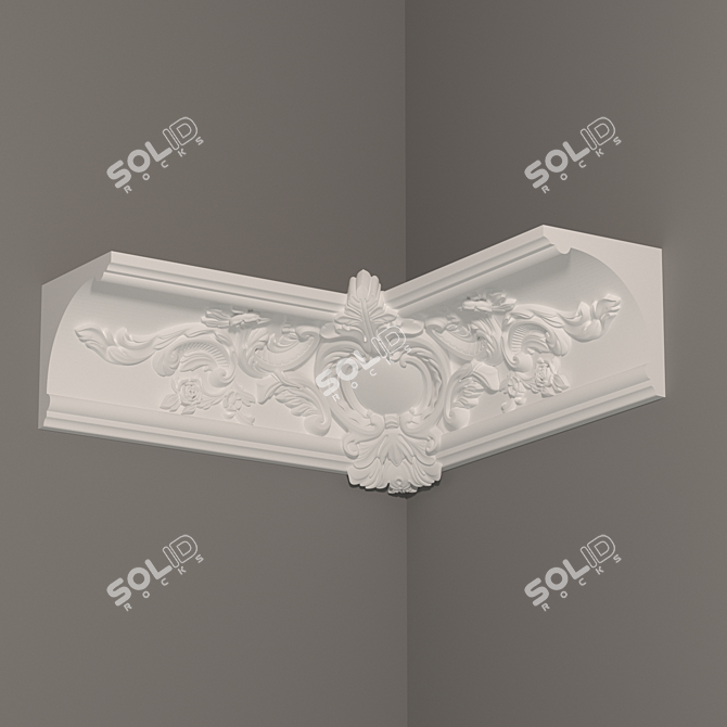 Classic Corner Cornice Molding 3D model image 1