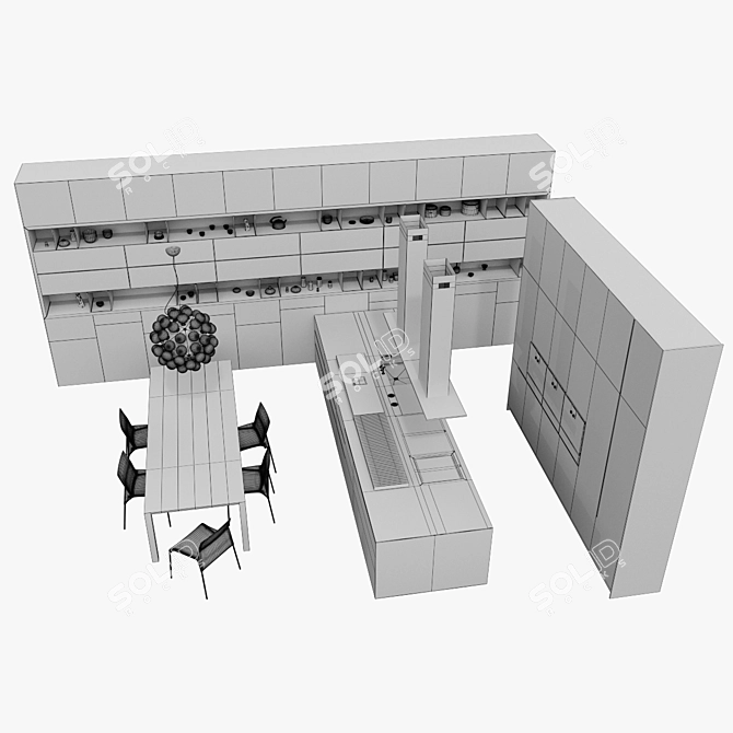 Varenna Phoenix Kitchen: Modern Design 3D model image 3
