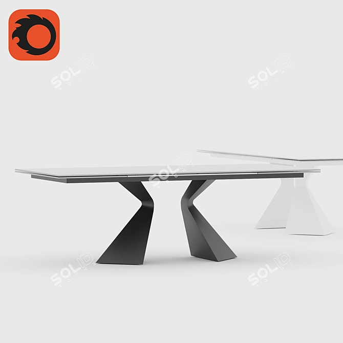 Elegant Bonaldo Prora Dining Table 3D model image 1
