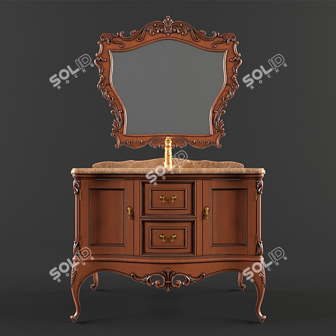 Tessoro Uffizi 100: Elegant White Bathroom Furniture 3D model image 1