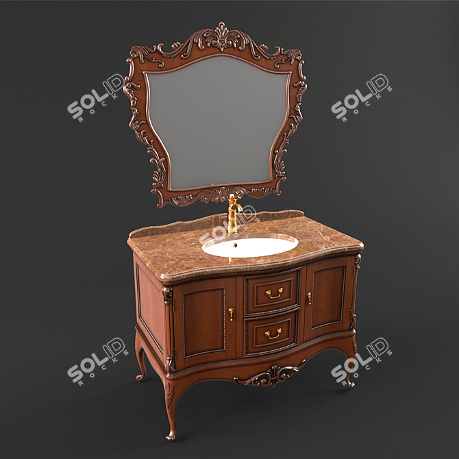 Tessoro Uffizi 100: Elegant White Bathroom Furniture 3D model image 2